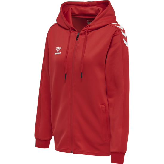 Hummel CORE XK Poly Zip Hood Sweat Woman - True Red