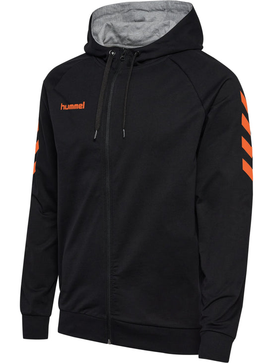 Hummel Go Cotton Zip Hoodie - Black/Orange