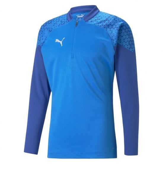 Puma teamCUP Training 1/4 Zip Top – Electric Blue Lemonade